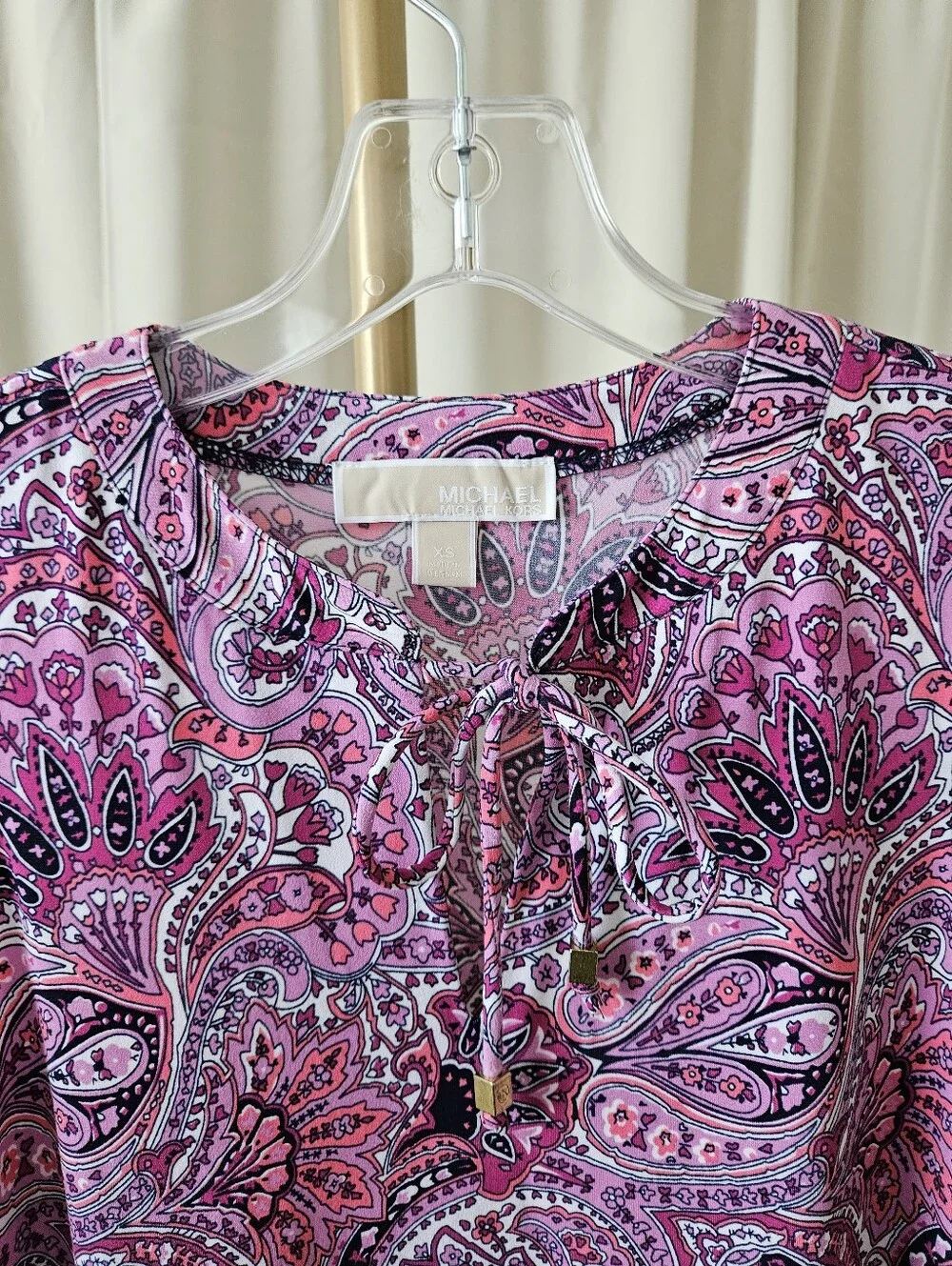 Michael Kors Paisley Pink Sleeveless Ruffle Dress Size XS